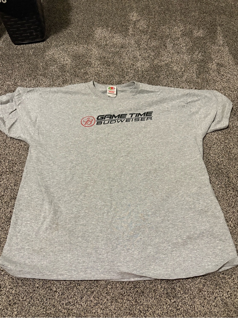Fruit of the Loom Gray 'Game Time Budweiser' Short Sleeve Tee